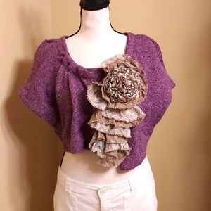 Anthropologie (Moth)  Purple Cropped Cardigan
